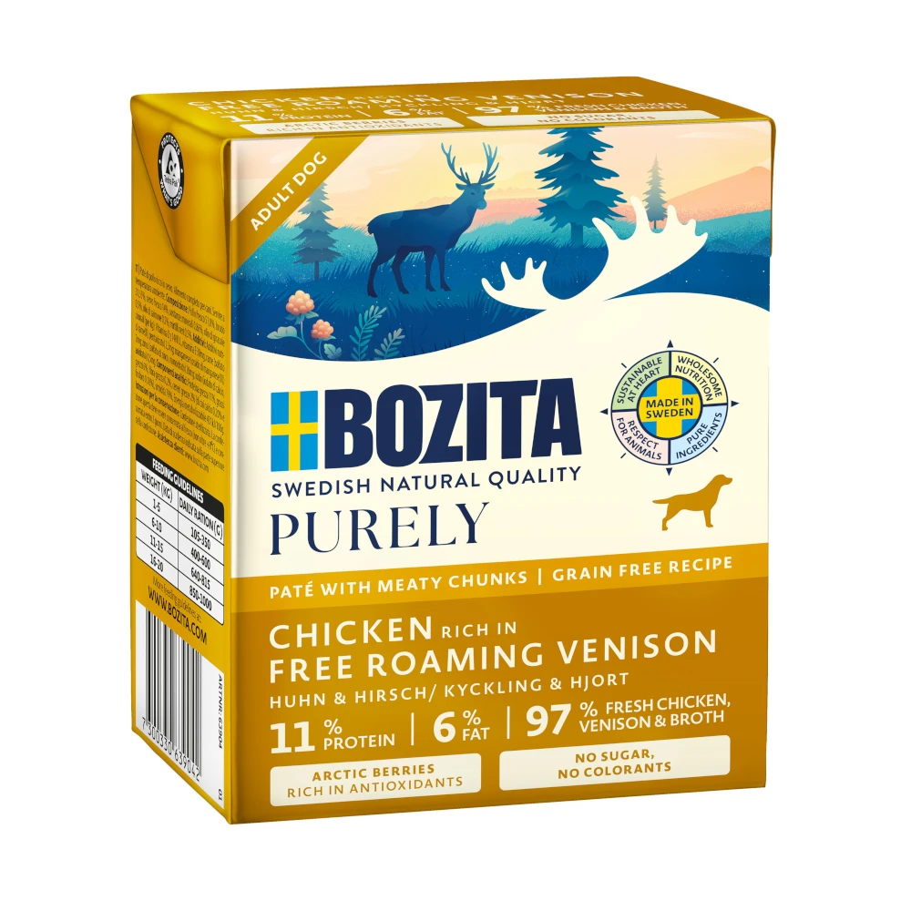 Výhodné balenie Bozita Purely Paté 12 x 370 g - zverina
