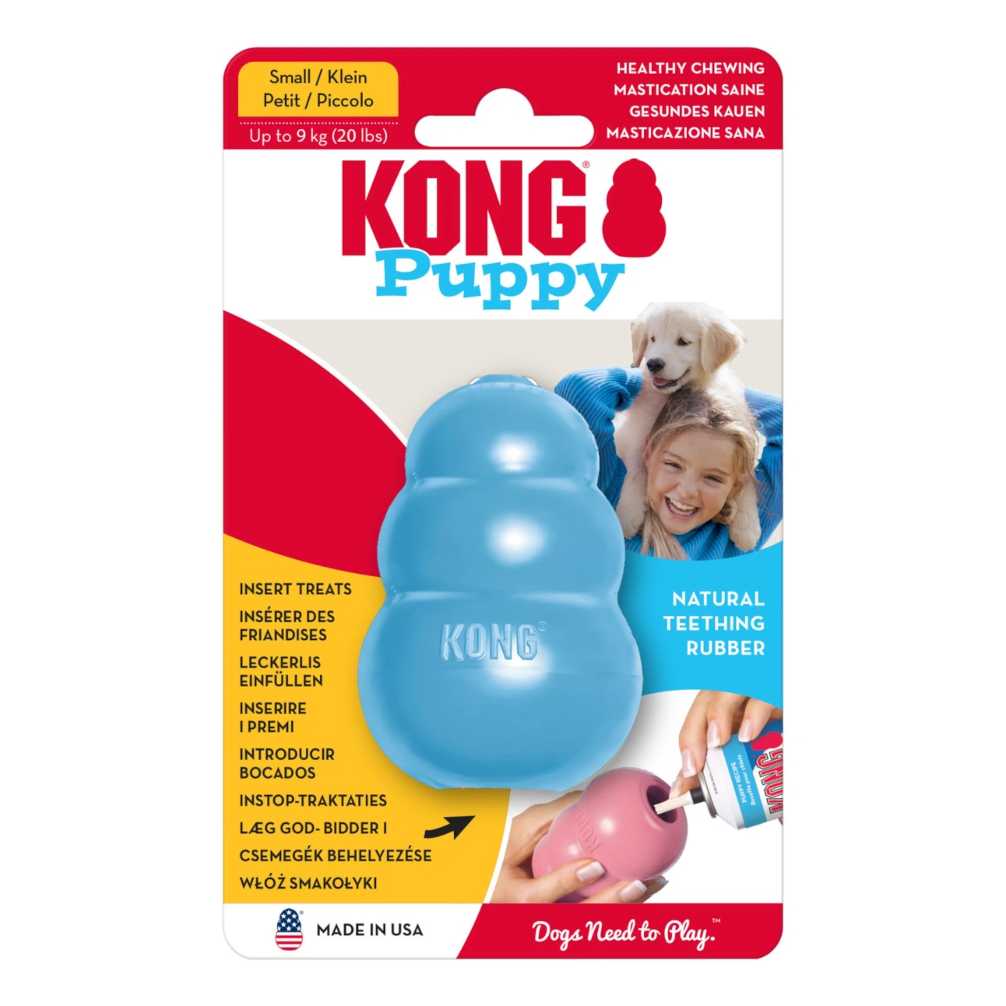 KONG hračka pre šteniatka - S, modrá