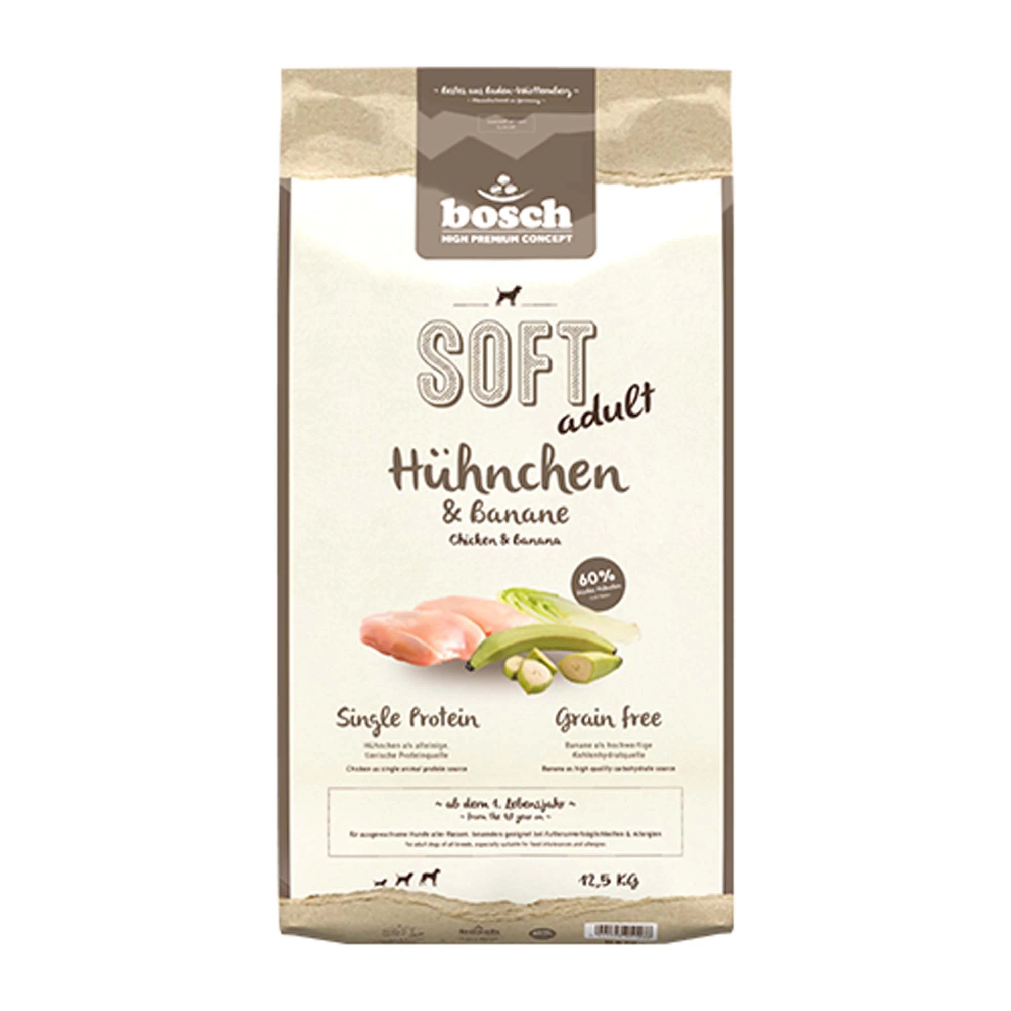 Dvojbalenie granúl bosch 2 x veľké balenie - HPC Soft kuracie s banánmi (2 x 12,5 kg)