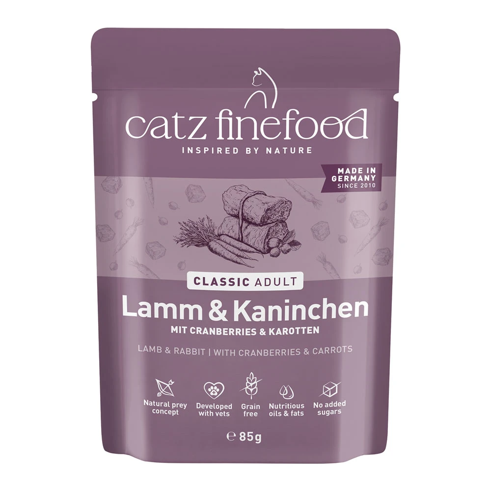 catz finefood 8 x 85 g - jahňacie a králičie