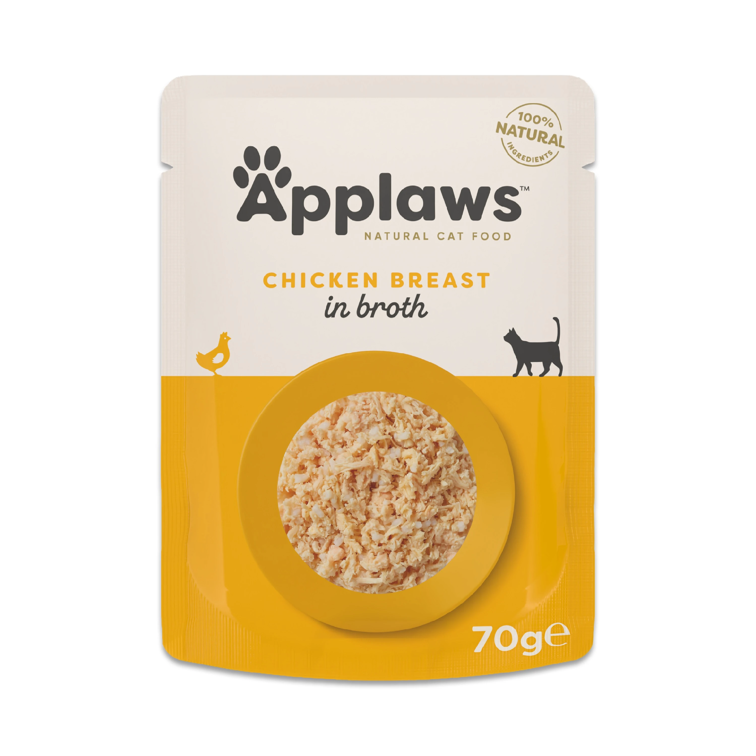Applaws Cat Natural vo vývare 12 x 70 g - kuracie prsia