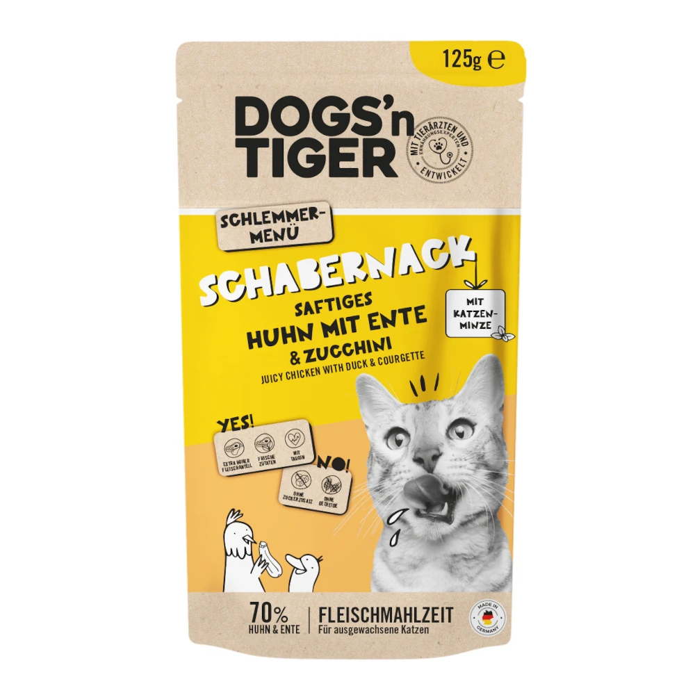 Výhodné balenie Dogs'n Tiger Cat 24 x 125 g - kuracie a kačacie mäso