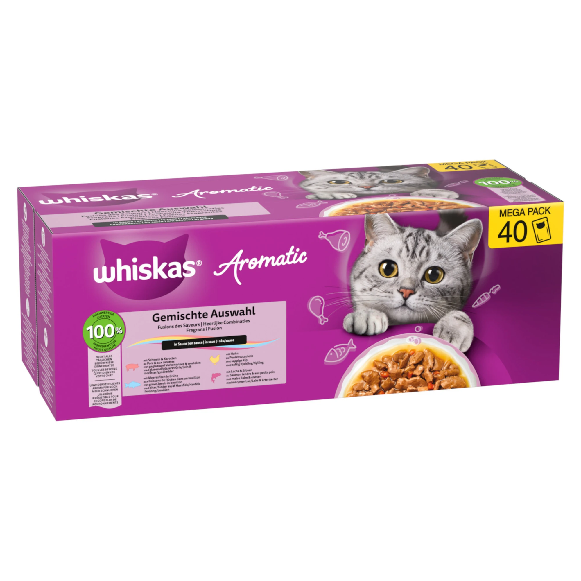 Whiskas Aromatic Selection 40 x 85 g - mix v omáčke (4 druhy)