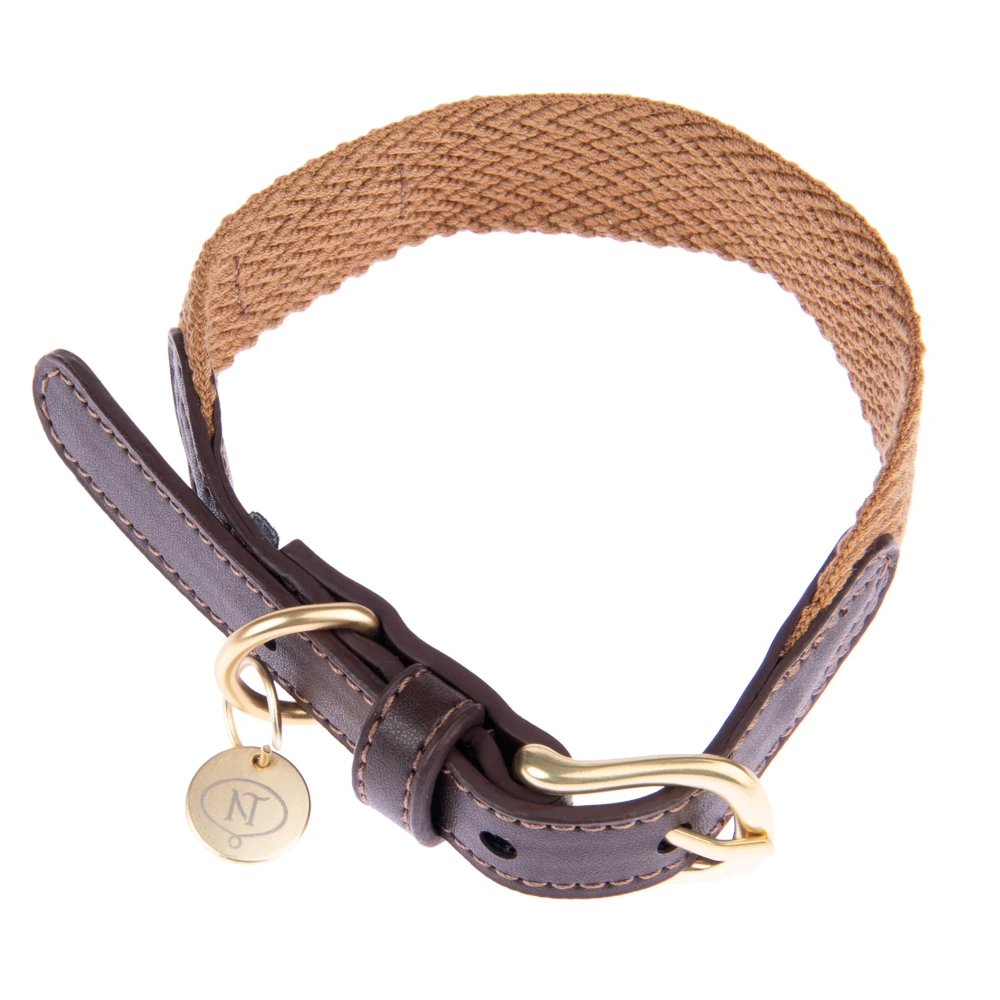 Nomad Tales obojok Bloom, karamelový - veľkosť M: 40 - 46 obvod krku, šírka 32 mm