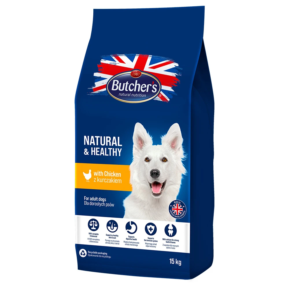 Butcher's Natural & Healthy s kuracím - 15 kg