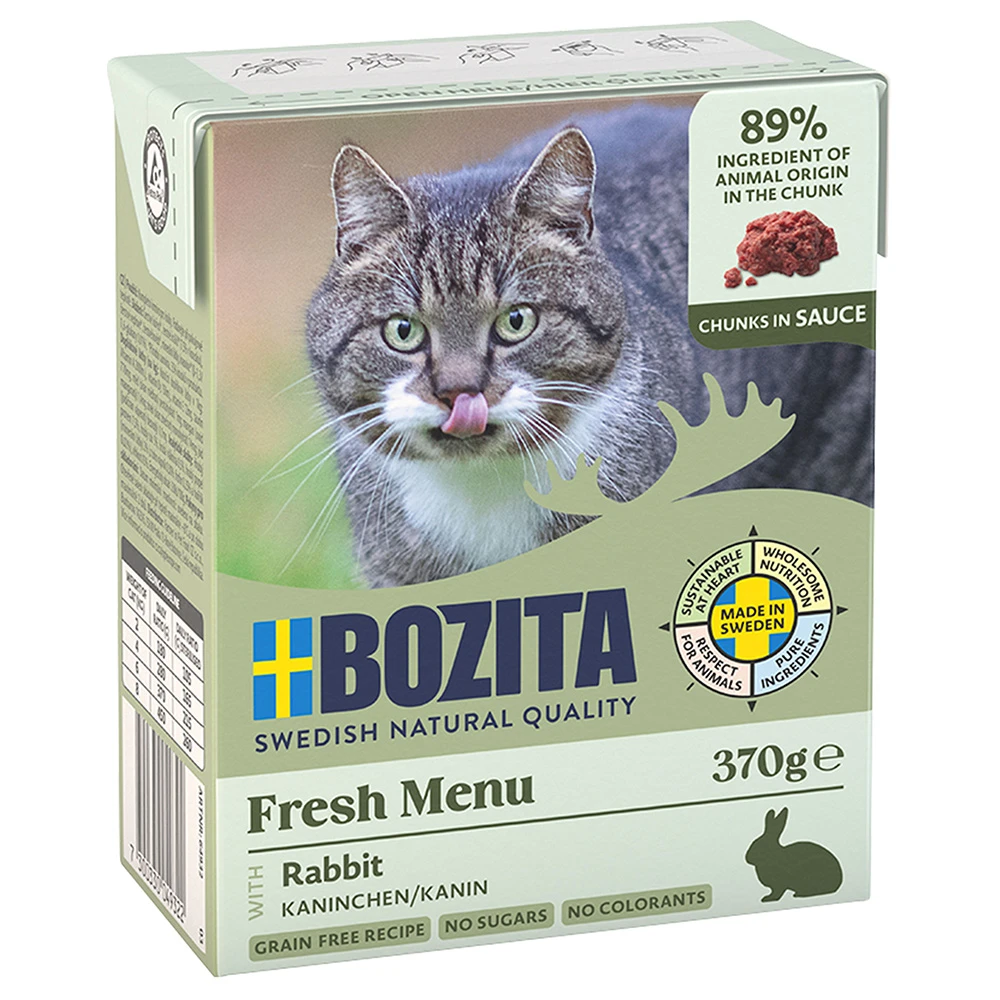 Výhodné balenie Bozita kúsky v omáčke 12 x 370 g - králik