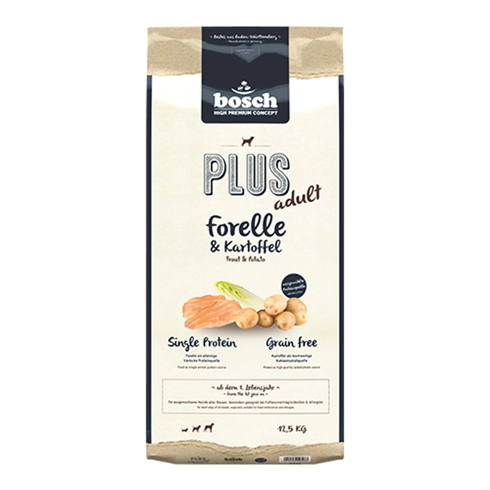 Dvojbalenie granúl bosch 2 x veľké balenie - HPC Plus Pstruh a zemiaky (2 x 12,5 kg)