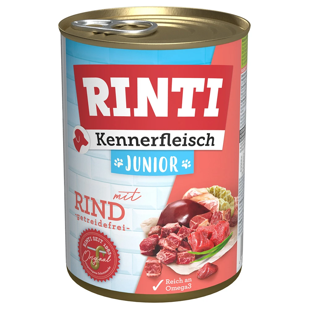 RINTI Kennerfleisch Junior - hovädzie (24 x 400 g)