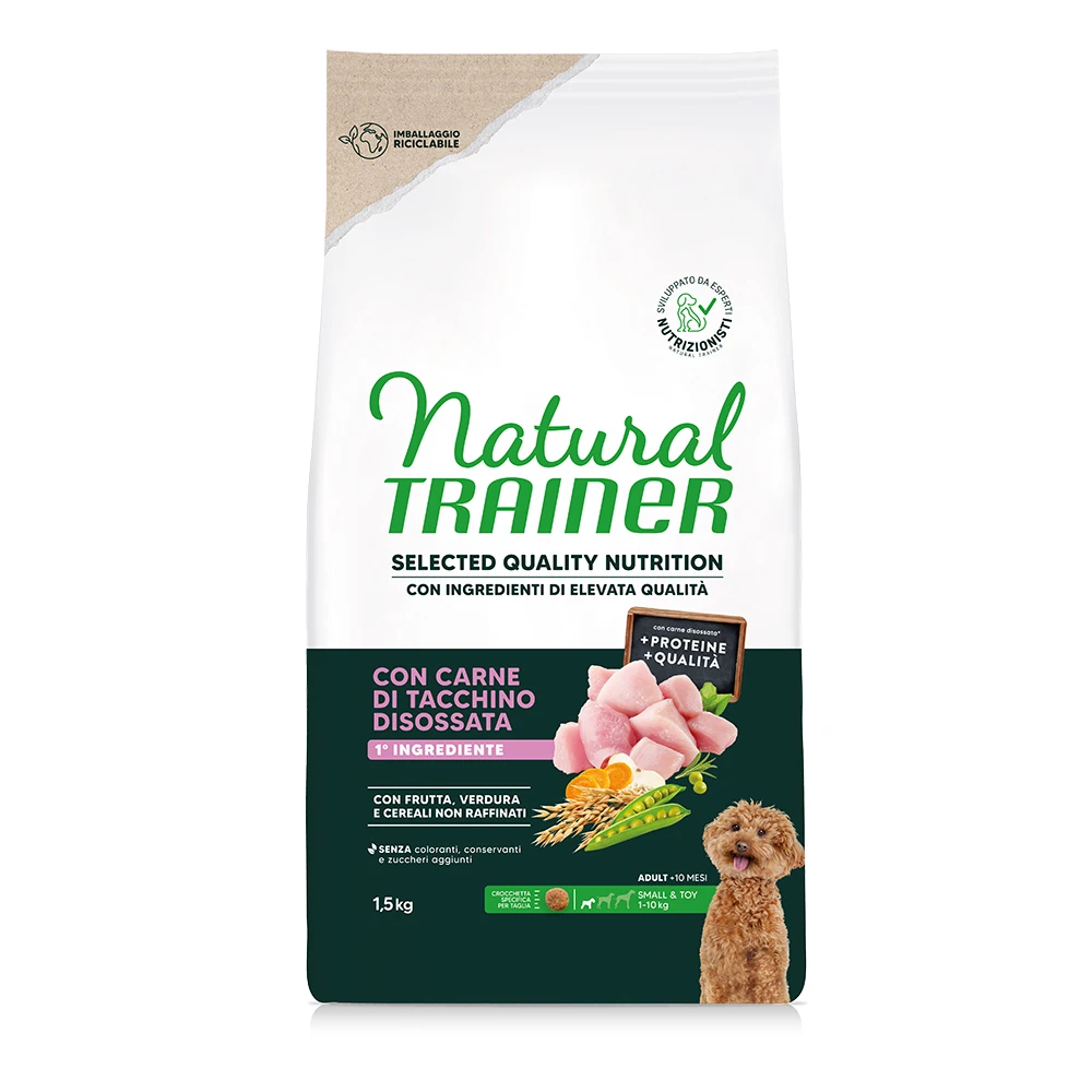 Natural Trainer Selected Quality Nutrition Adult Small & Toy morčacie - výhodné balenie: 2 x 1,5 kg