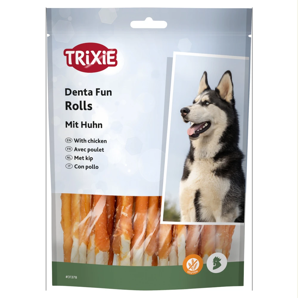 Trixie Denta Fun Rolls kuracie - výhodné balenie: 60 kusov, cca 12 cm (480 g)