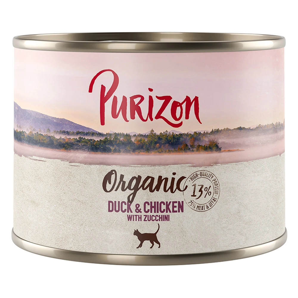 Purizon Organic 6 x 200 g - kačacie a kuracie s cuketou
