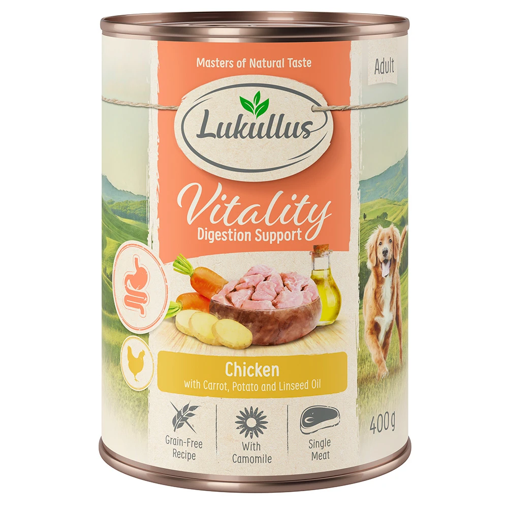 Lukullus Vitality trávenie: kuracie (bez obilnín) - 6 x 400g