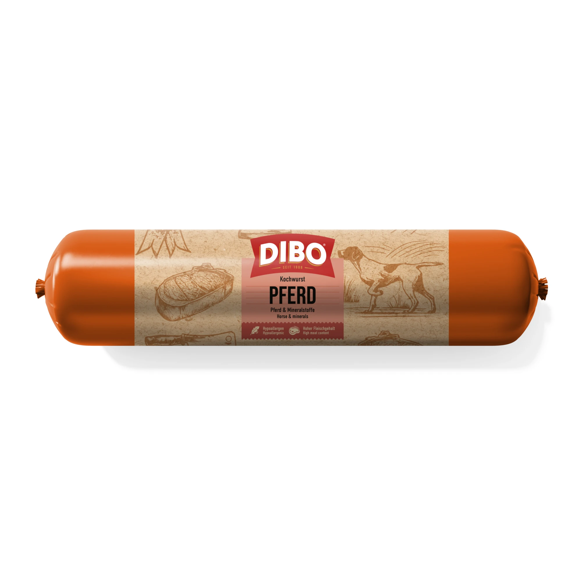 DIBO varená klobása Pur 10 x 800 g - konské