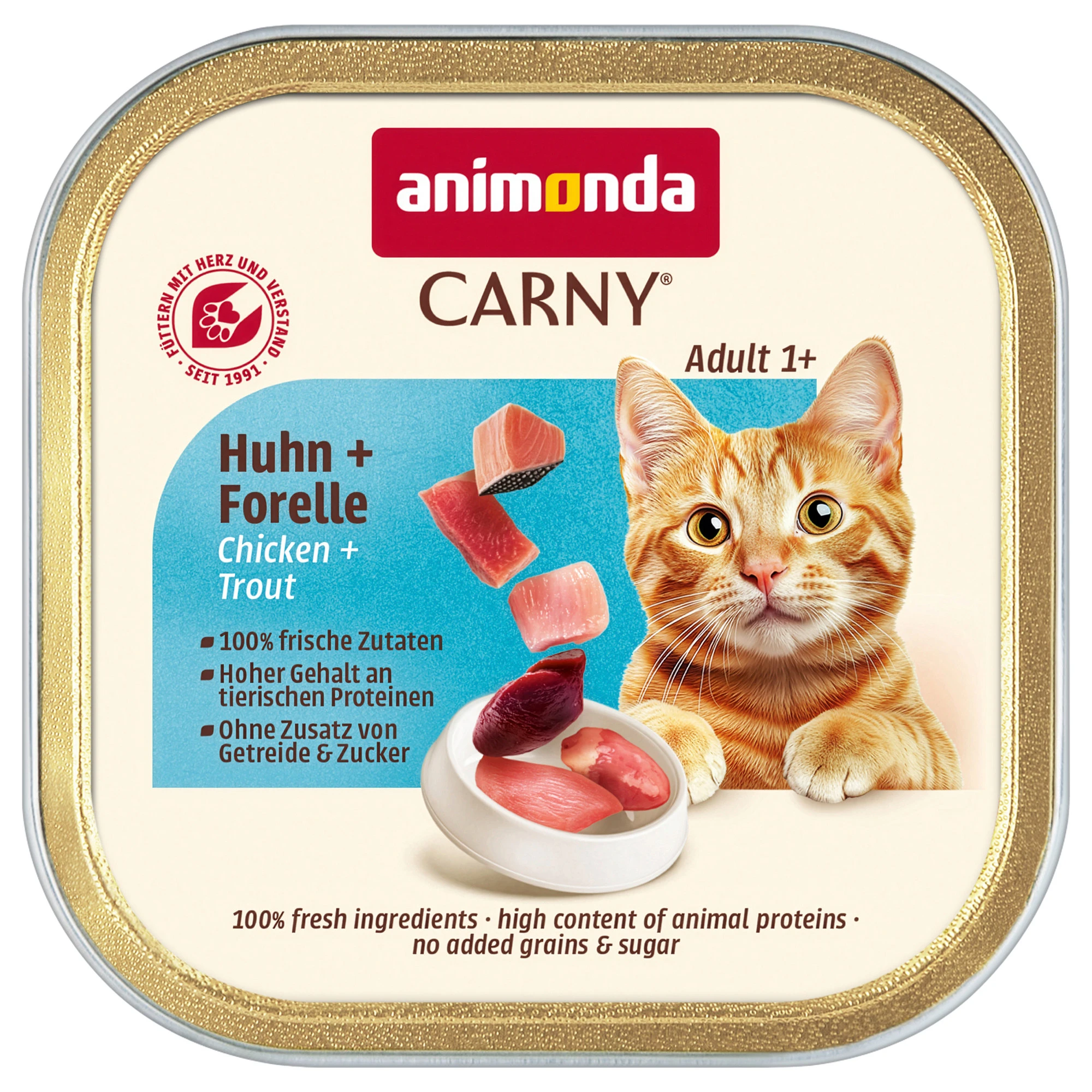 animonda Carny Adult 32 x 85 g - kuracie a pstruh