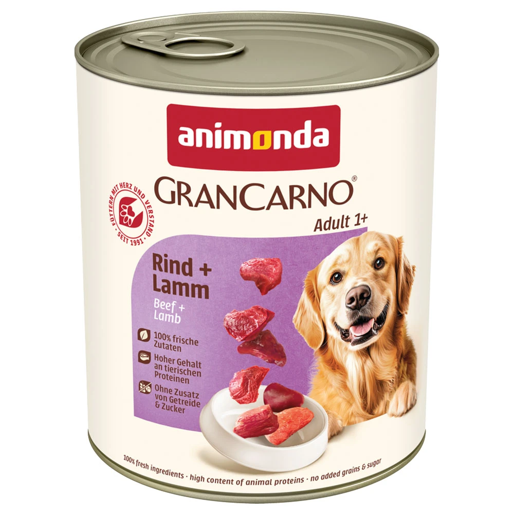 Výhodné balenie animonda GranCarno Original 12 x 800 g - hovädzie a jahňacie