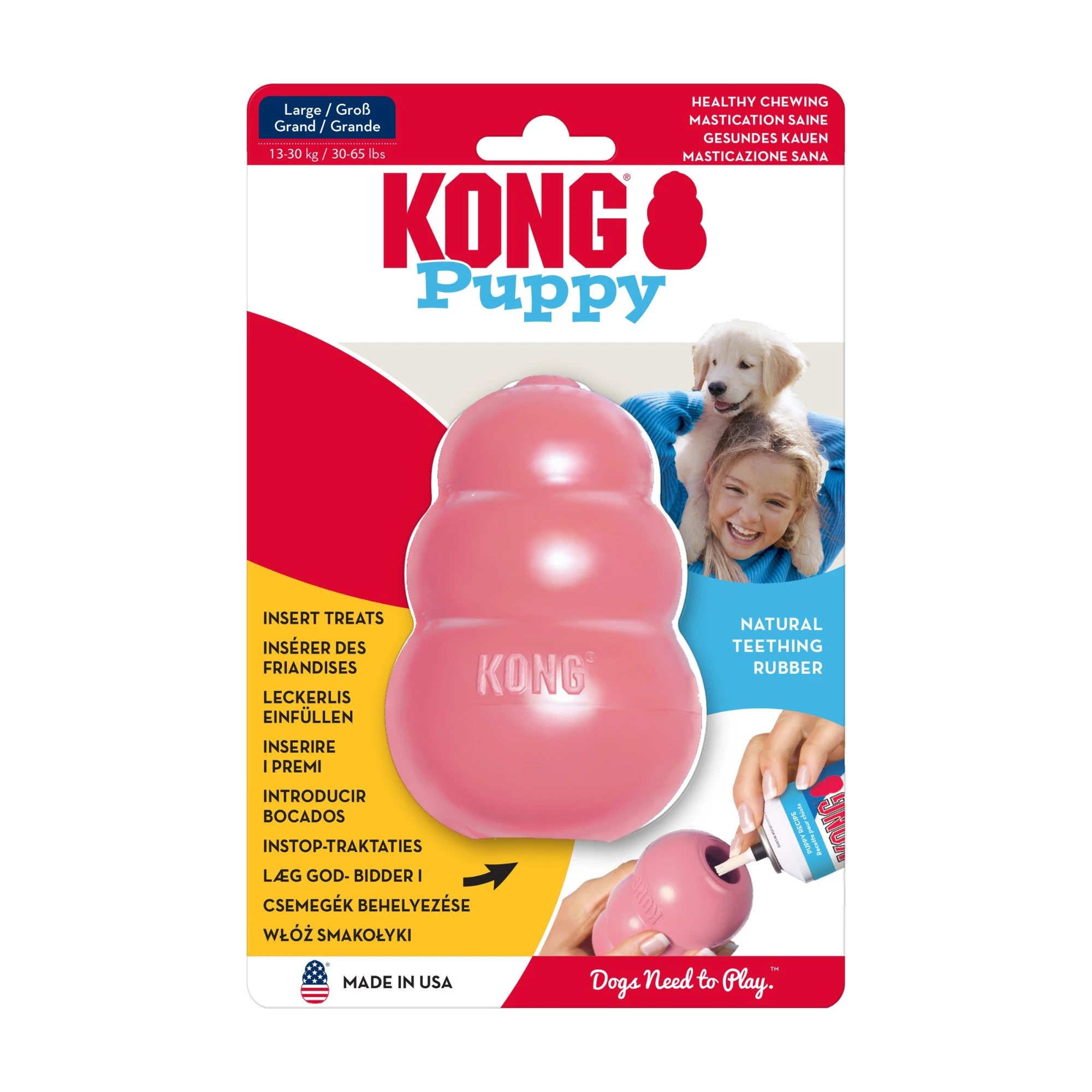 KONG hračka pre šteniatka - L, ružová