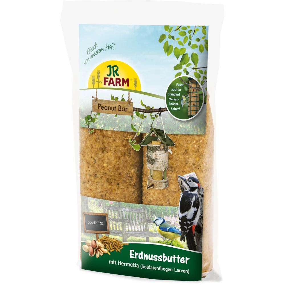 JR Garden Peanut Bar veža s arašidmi vrátane náplne - extra náplň: 2 ks á 700 g JR Garden Peanut Bar arašidové maslo s larvami Hermetia
