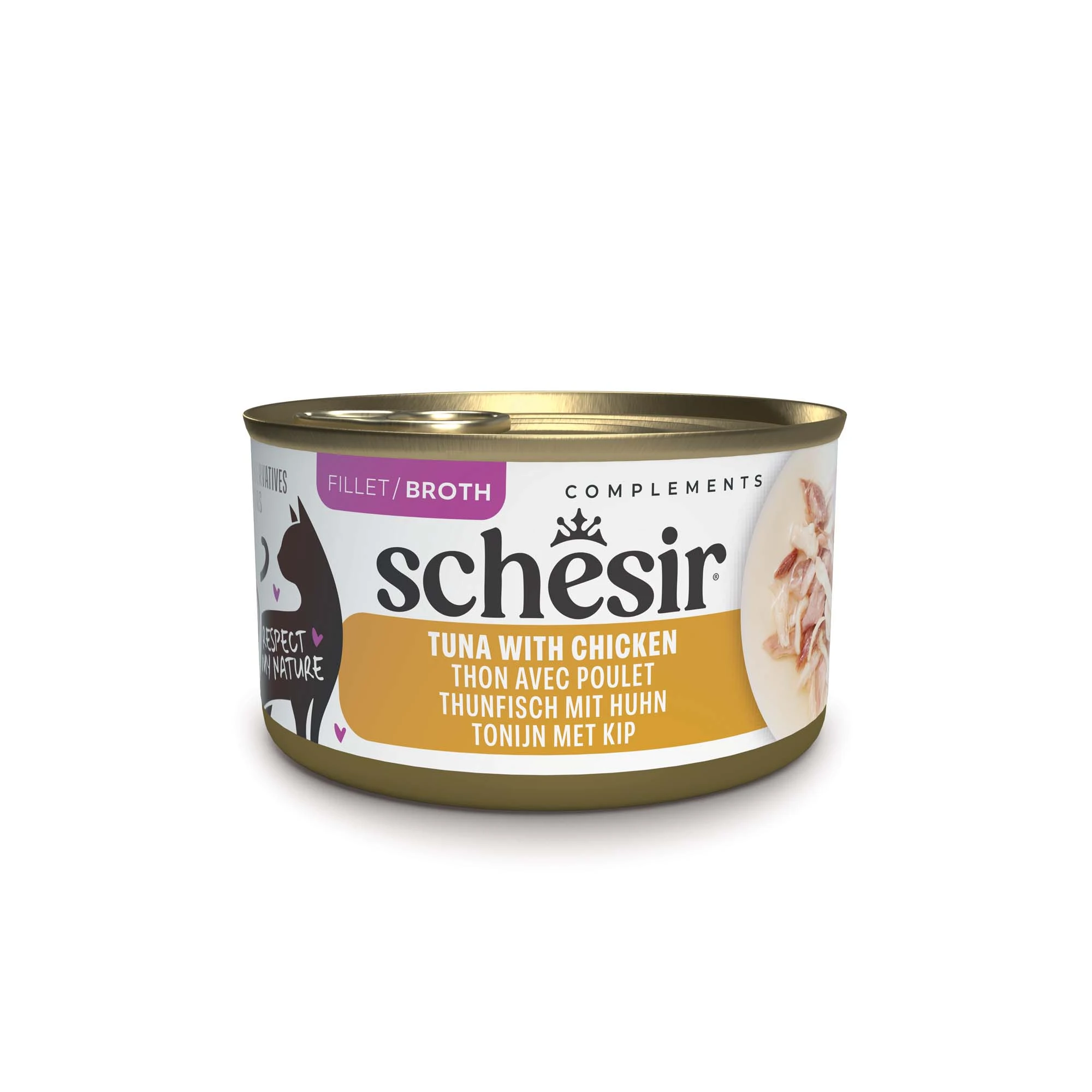 Schesir Complements vo vývare 12 x 70 g - tuniak s kuracím