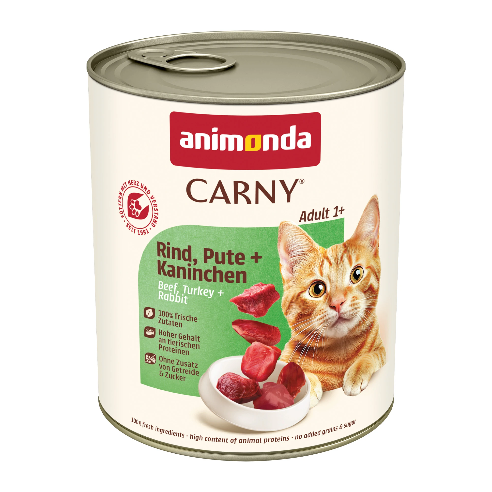 animonda Carny Adult 6 x 800 g - hovädzie, morčacie + králičie