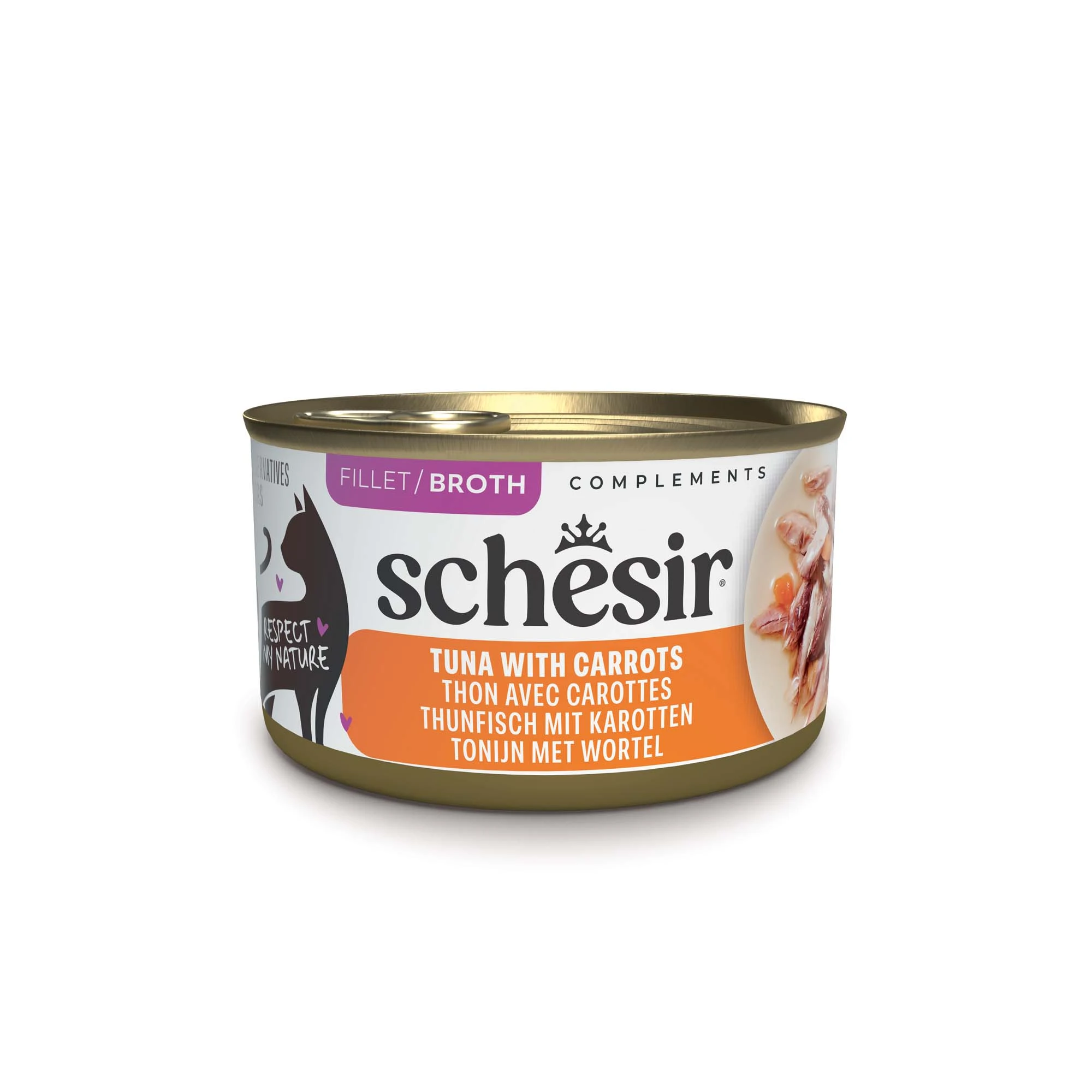 Schesir Complements vo vývare 12 x 70 g - tuniak s mrkvou