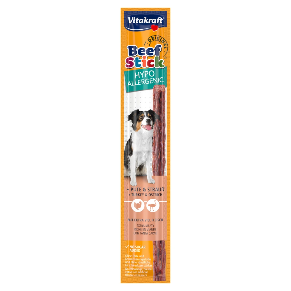 Vitakraft Beef Stick Hypoallergenic - s morčacím a pštrosím mäsom (1 kus, 12 g)