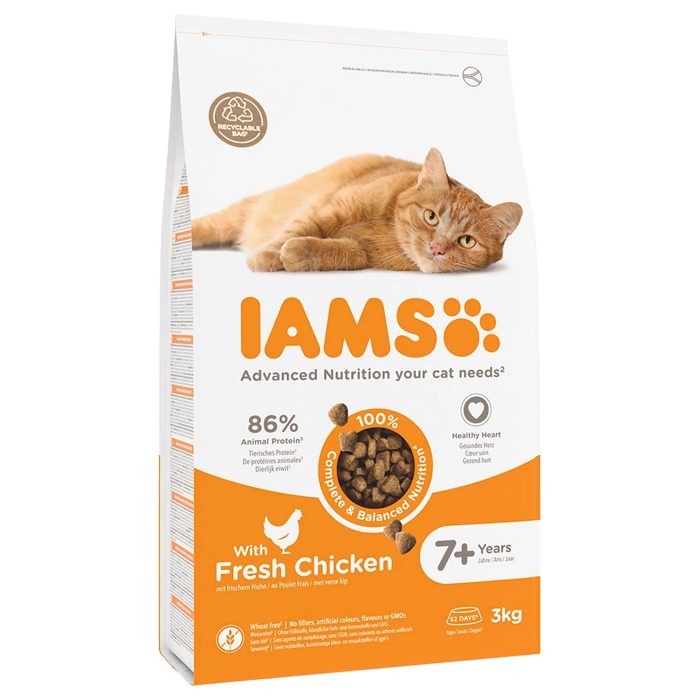 IAMS Advanced Nutrition Senior Cat 7+ s kuracím - výhodné balenie: 2 x 3 kg