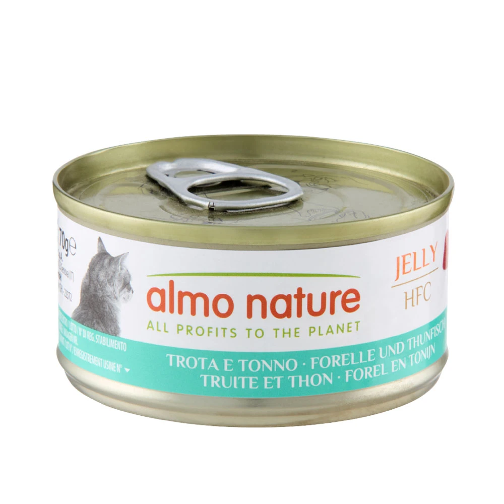 Almo Nature HFC Natural 6 x 70 g - pstruh a tuniak v želé