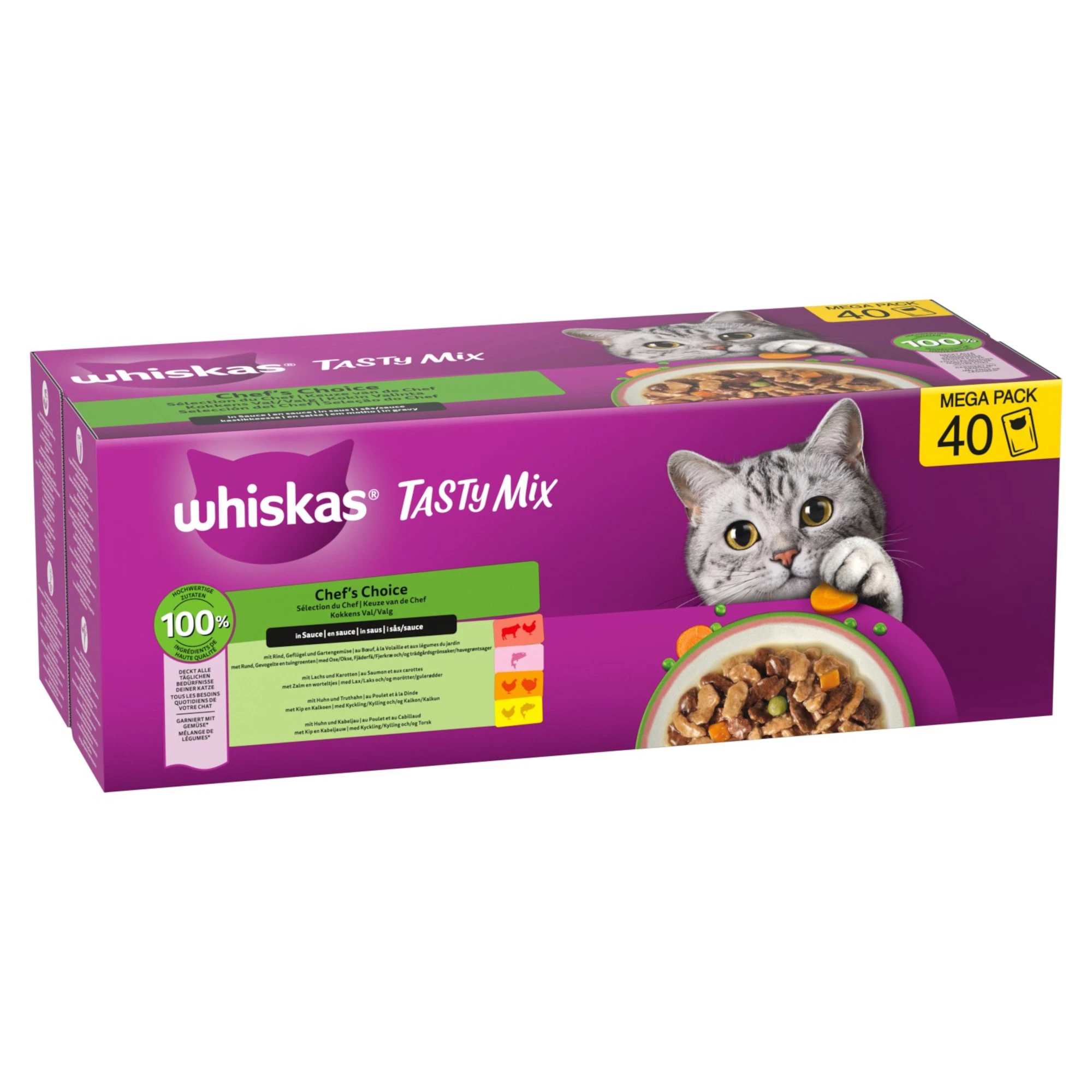Whiskas Tasty Mix 40 x 85 g - Chef's Choice v omáčke (4 druhy)