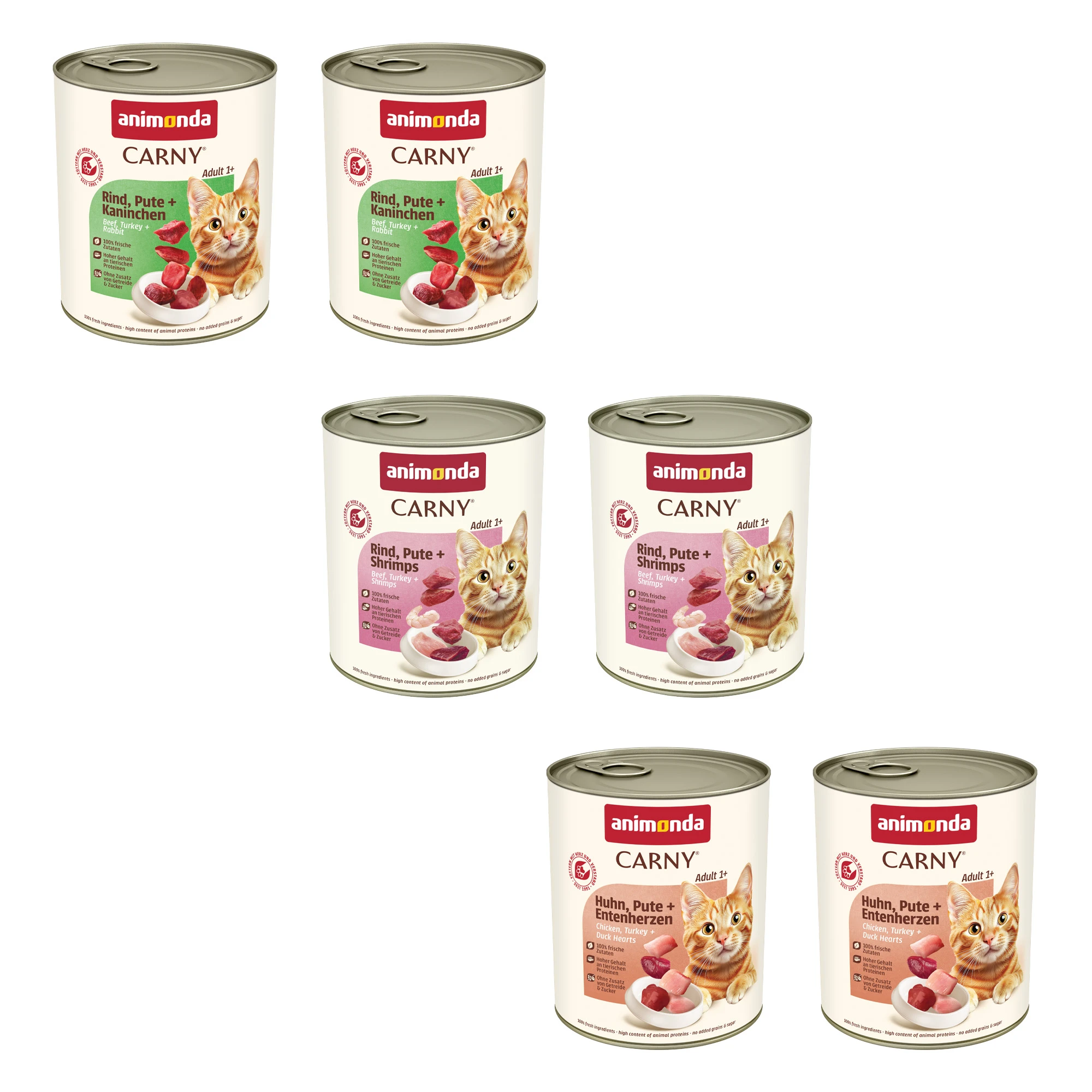 animonda Carny Adult 6 x 800 g - mix s hovädzím a hydinou