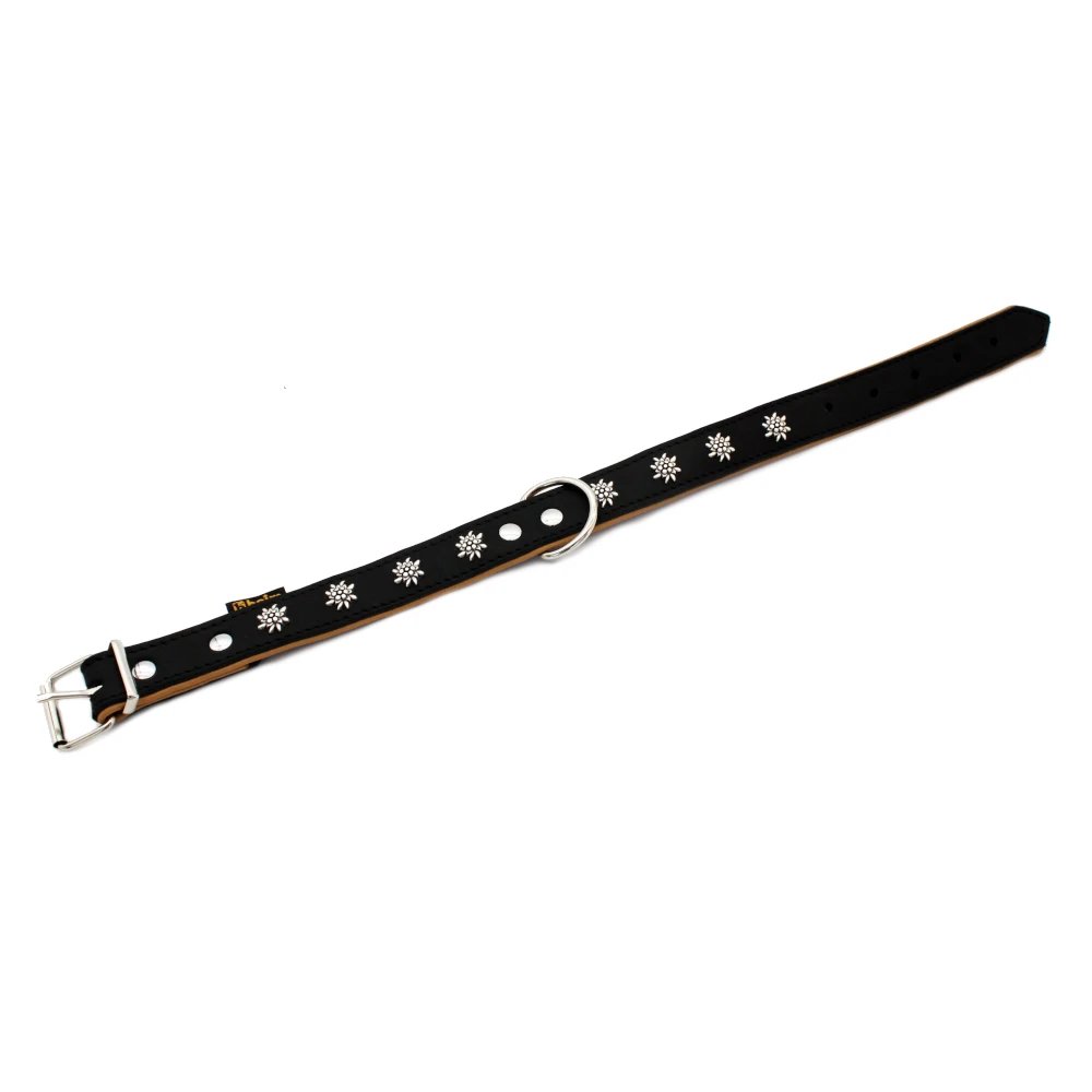 Heim Edelweiß obojok, čierna/prírodná - 36 - 44 cm obvod krku, Š 25 mm