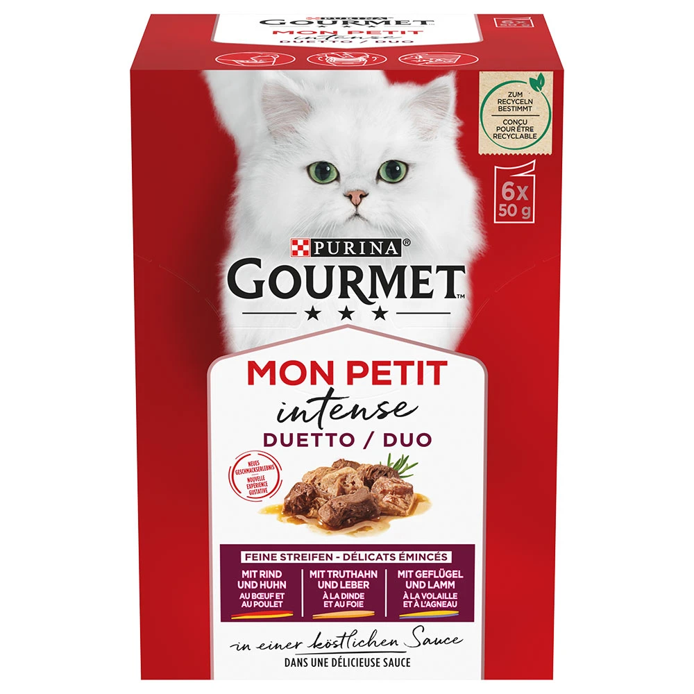 Miešané balenie Gourmet Mon Petit kapsičky 24 x 50 g - hovädzie, kura