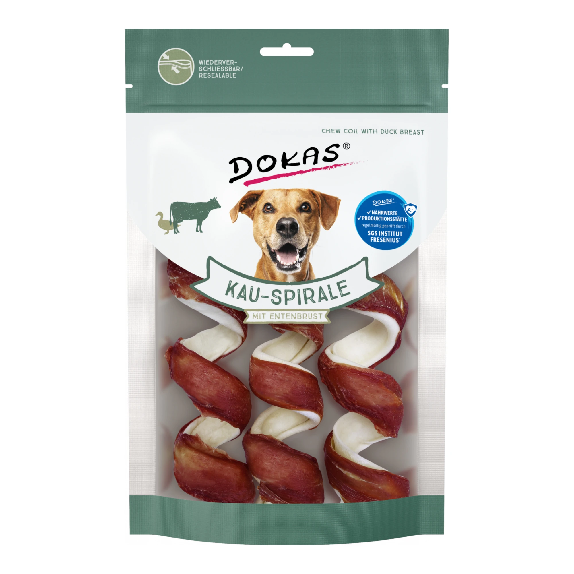 Dokas žuvacia špirála z kačacej hrude - 3 kusy (110 g)