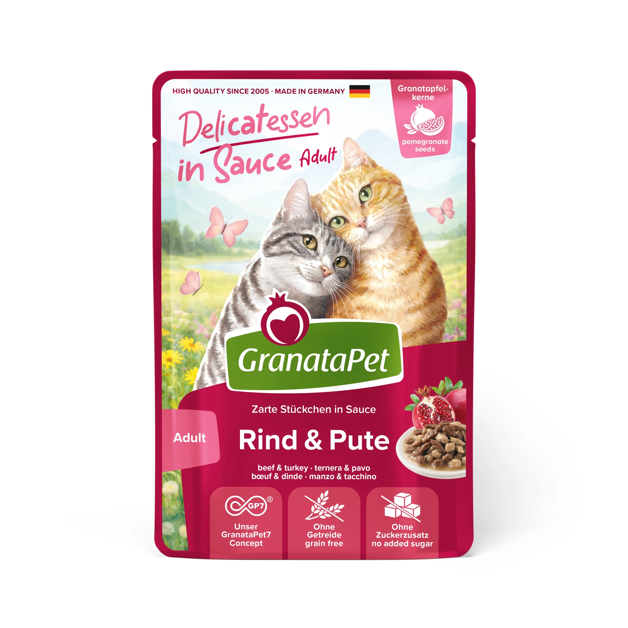 Výhodné balenie GranataPet Delicatessen v omáčke 24 x 100 g - hovädzie a morčacie