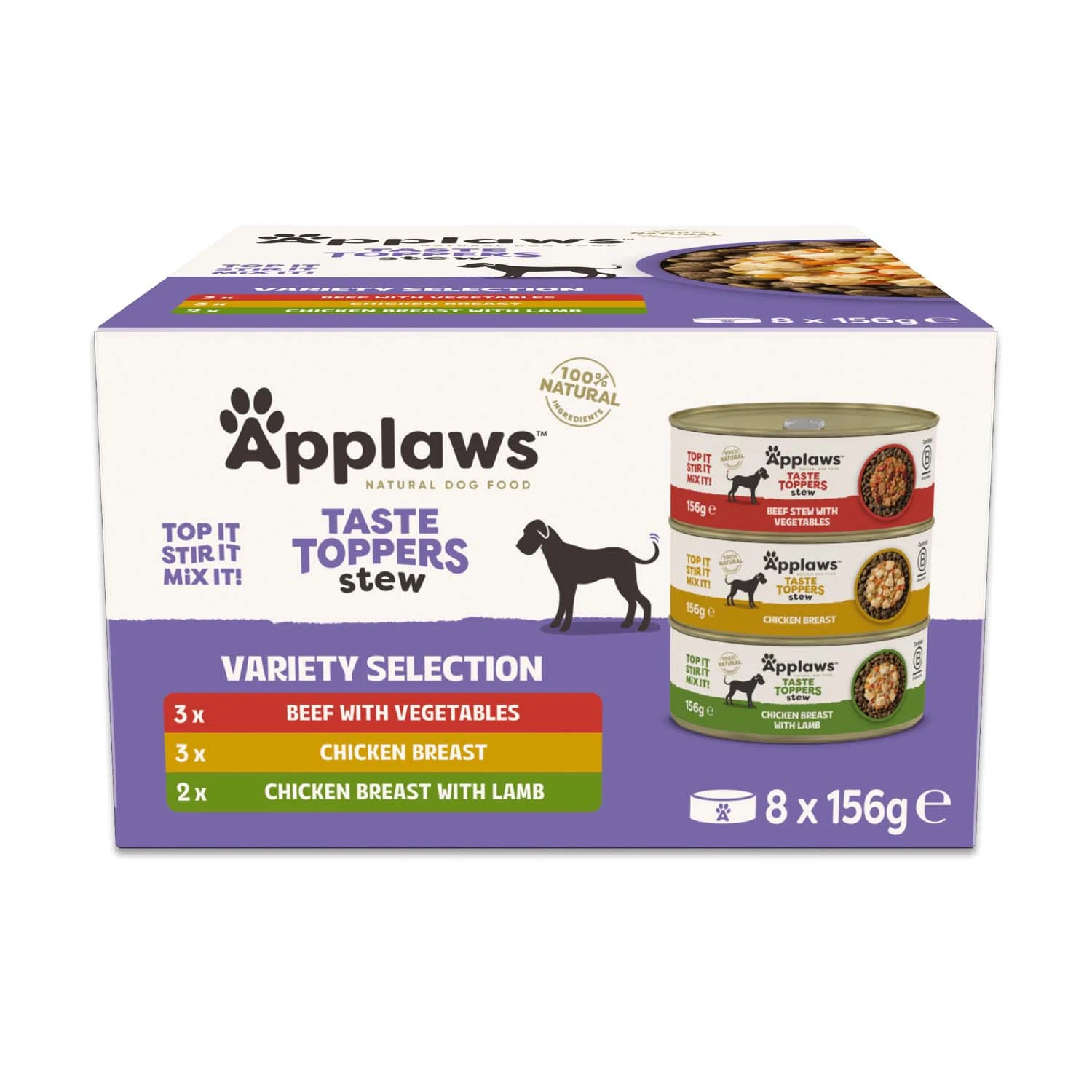 Applaws Taste Toppers skúšobné balenie 16 x 156 g - guláš