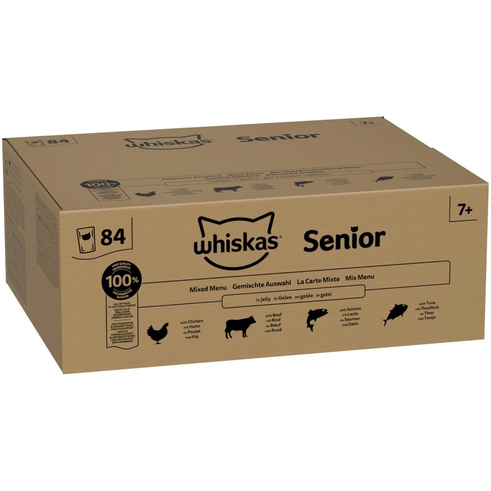 Jumbo balenie Whiskas Senior kapsičky 84 x 85 g - 7+ zmiešaný výber v želé