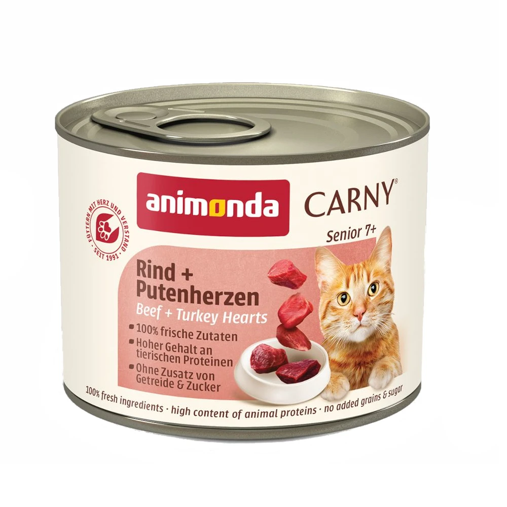 Výhodné balenie animonda Carny Senior 24 x 200 g - hovädzie a morčacie srdiečka