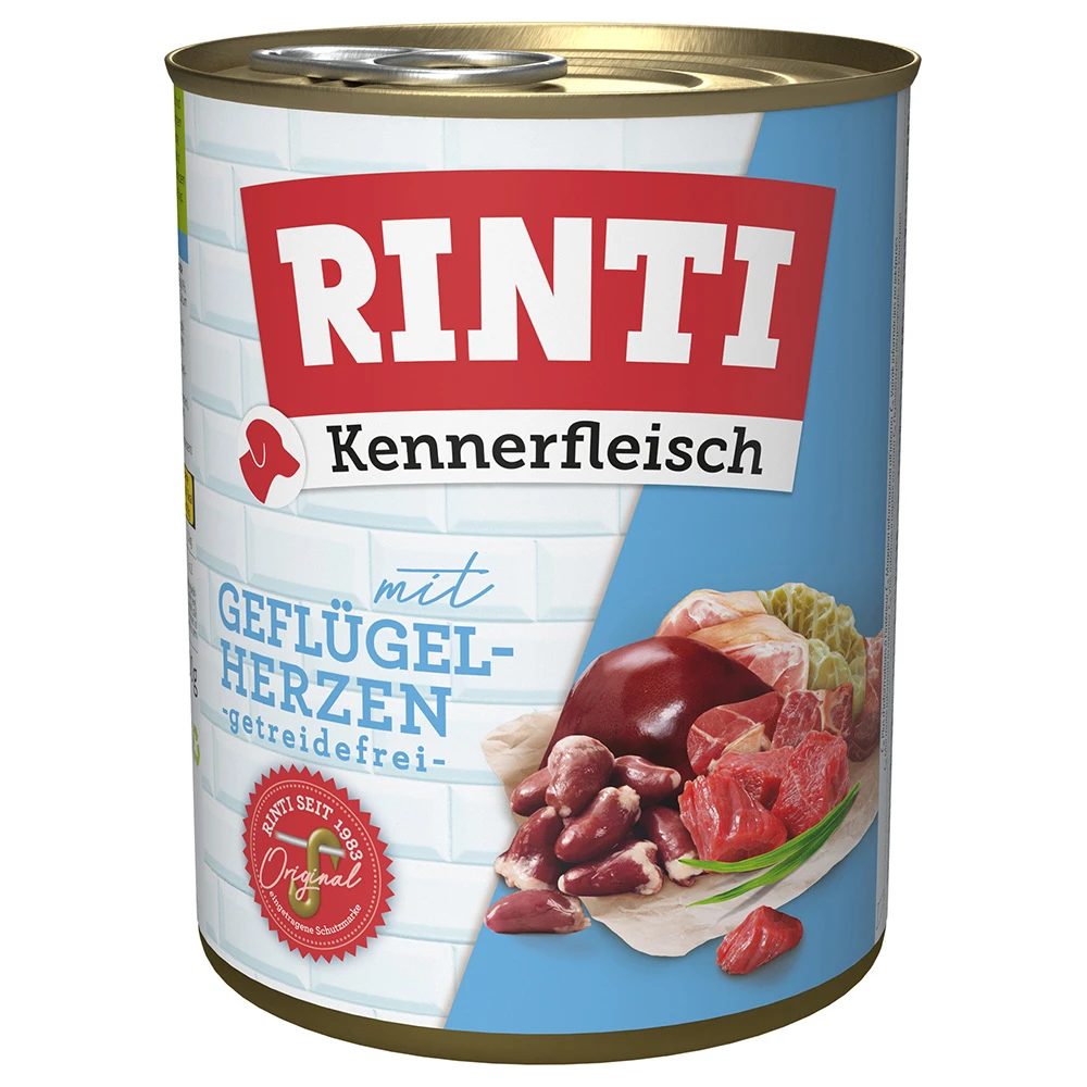 Výhodné balenie RINTI Kennerfleisch 24 x 800 g - hydinové srdiečka