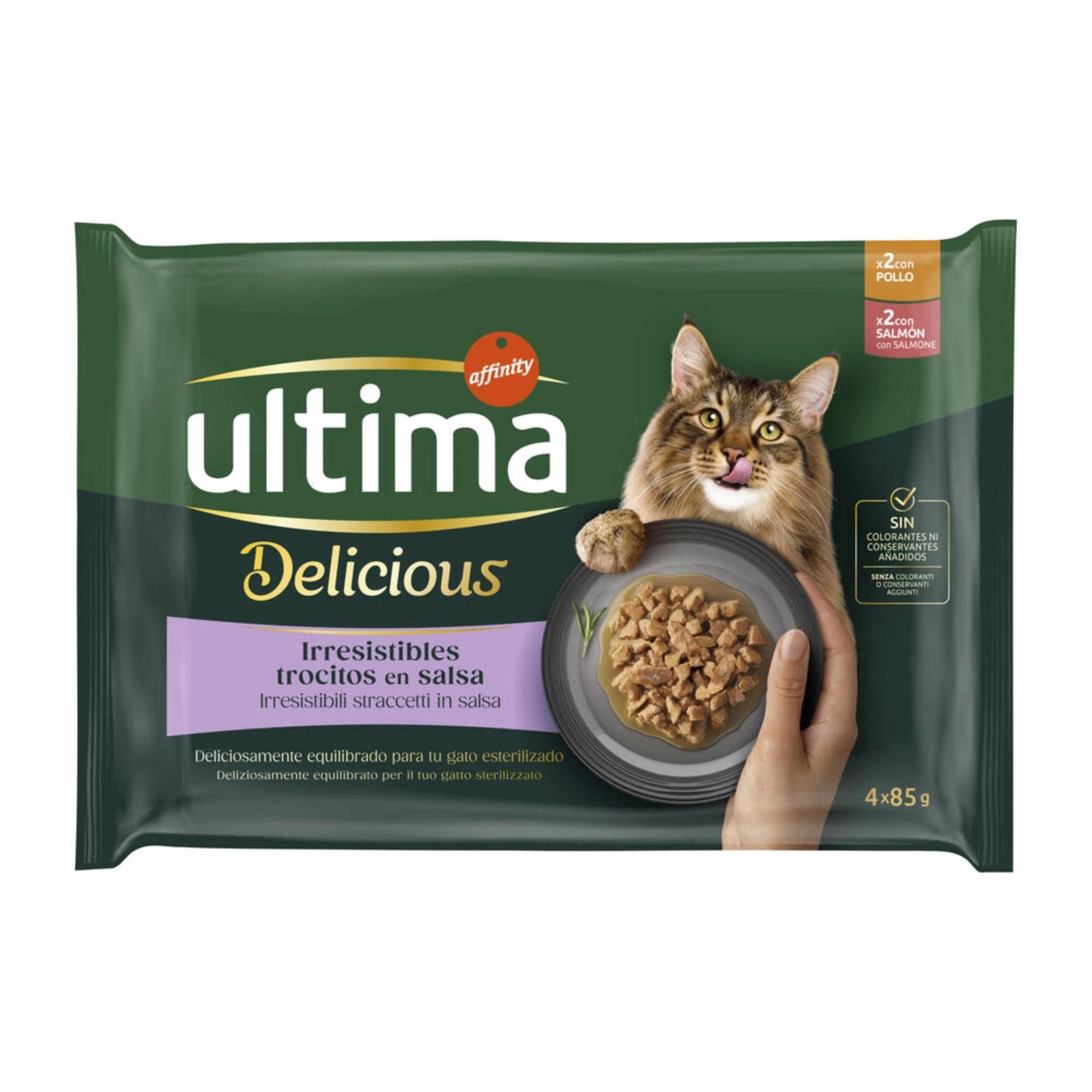 Ultima Delicious Adult Sterilized 48 x 85 g - kuracie a losos