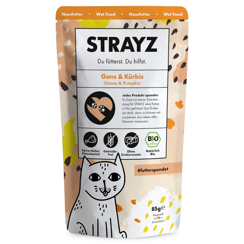 STRAYZ BIO Pouch 6 x 85 g - bio husacie & bio tekvica