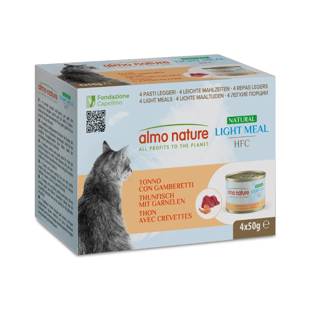 Výhodné balenie Almo Nature HFC Natural Light 12 x 50 g - tuniak a krevety