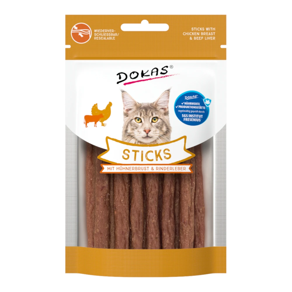 Dokas Sticks 30 g - s kuracími prsiami a hovädzou pečeňou