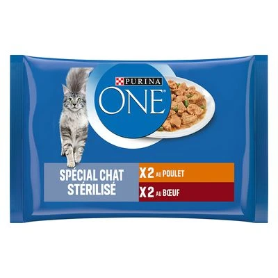Výhodné balenie Purina ONE Junior 24 x 85 g - Sterilcat kuracie a hovädzie mäso