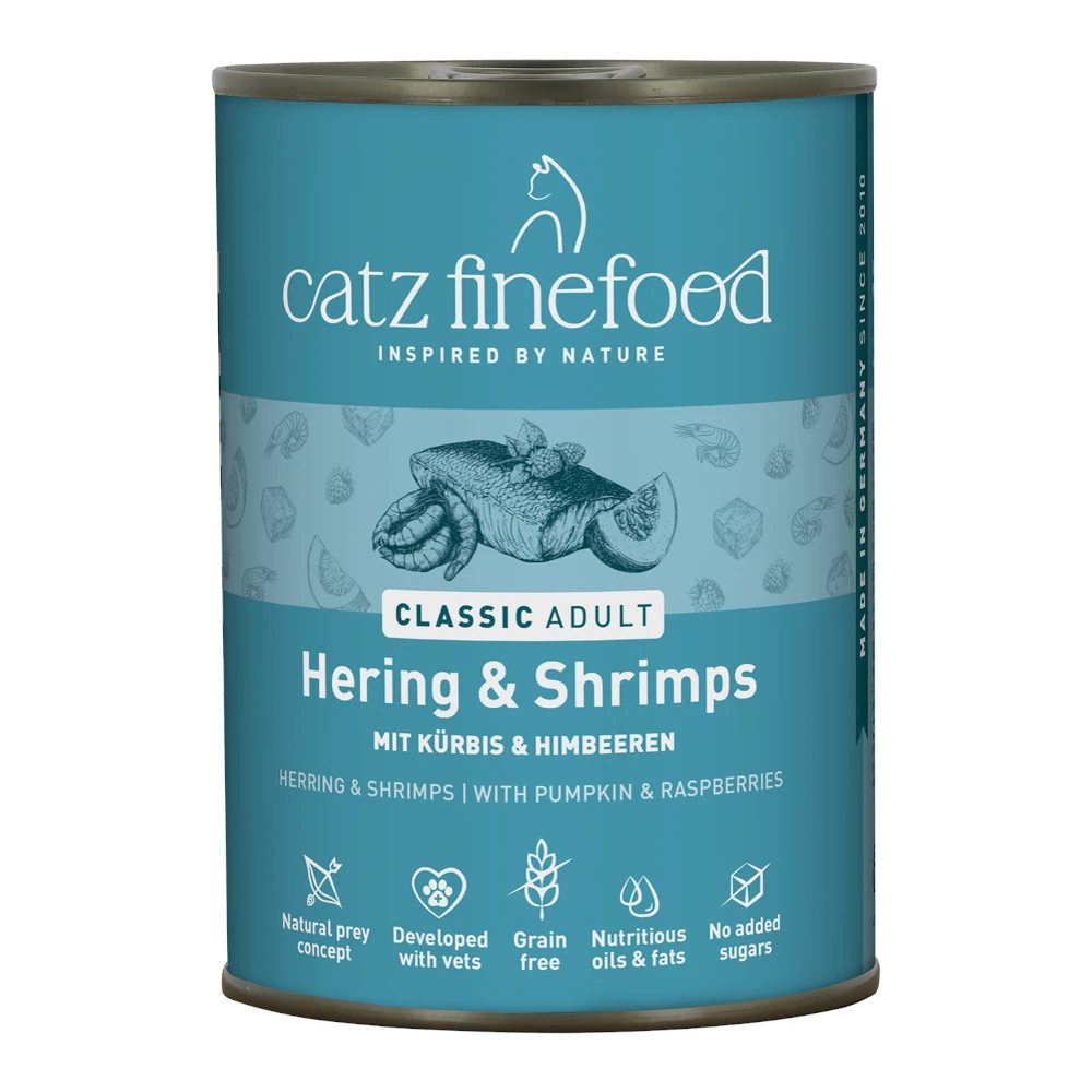 Výhodné balenie catz finefood 24 x 400 g - sleď a krevety