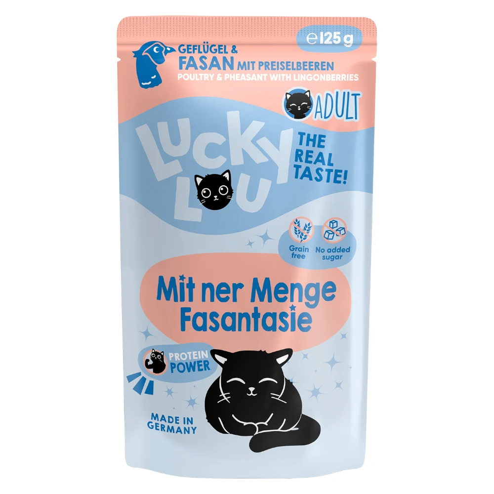 Lucky Lou Adult 16 x 125 g - hydinové a bažantie