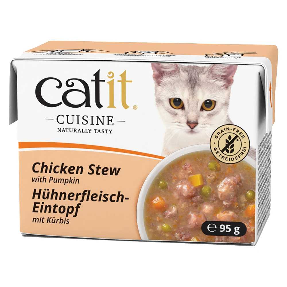 Výhodné balenie Catit Cuisine Stew 24 x 95 g - kuracie s tekvicou