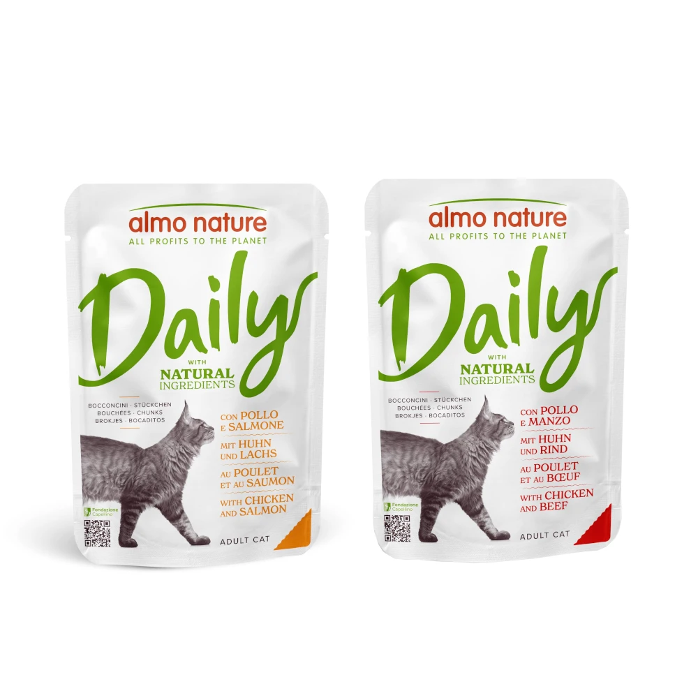 Výhodné balenie Almo Nature Daily Menu 12 x 70 g - Mix II (2 druhy)