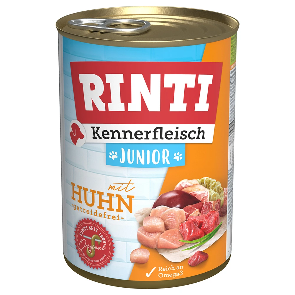RINTI Kennerfleisch Junior - kuracie (24 x 400 g)