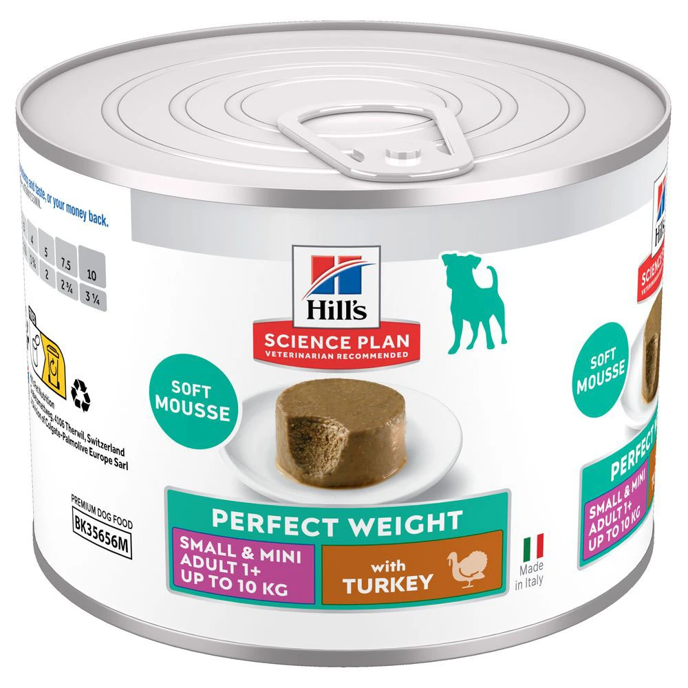 Hill's Science Plan Perfect Weight Adult Small & Mini Mousse - morčacie (12 x 200 g)