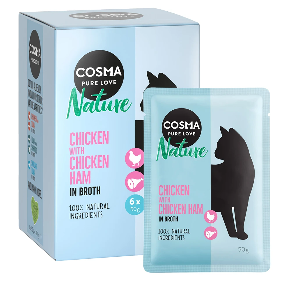 Cosma Nature kapsičky 6 x 50 g  - kura & kuracia šunka