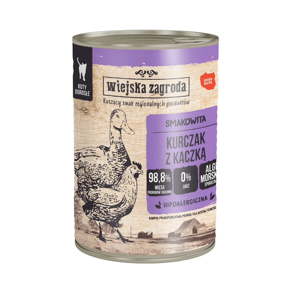 Wiejska Zagroda Cat 12 x 400 g - kuracie a kačacie